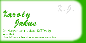 karoly jakus business card